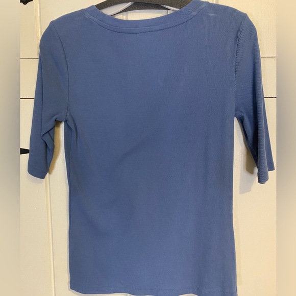 Banana Republic | Half Sleeve Ribbed Tee. French Blue. Size M. Worn Once On Set. - Picture 3 of 7